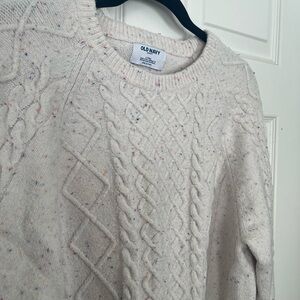 Old Navy Cream Crew Neck Cable Knit Sweater